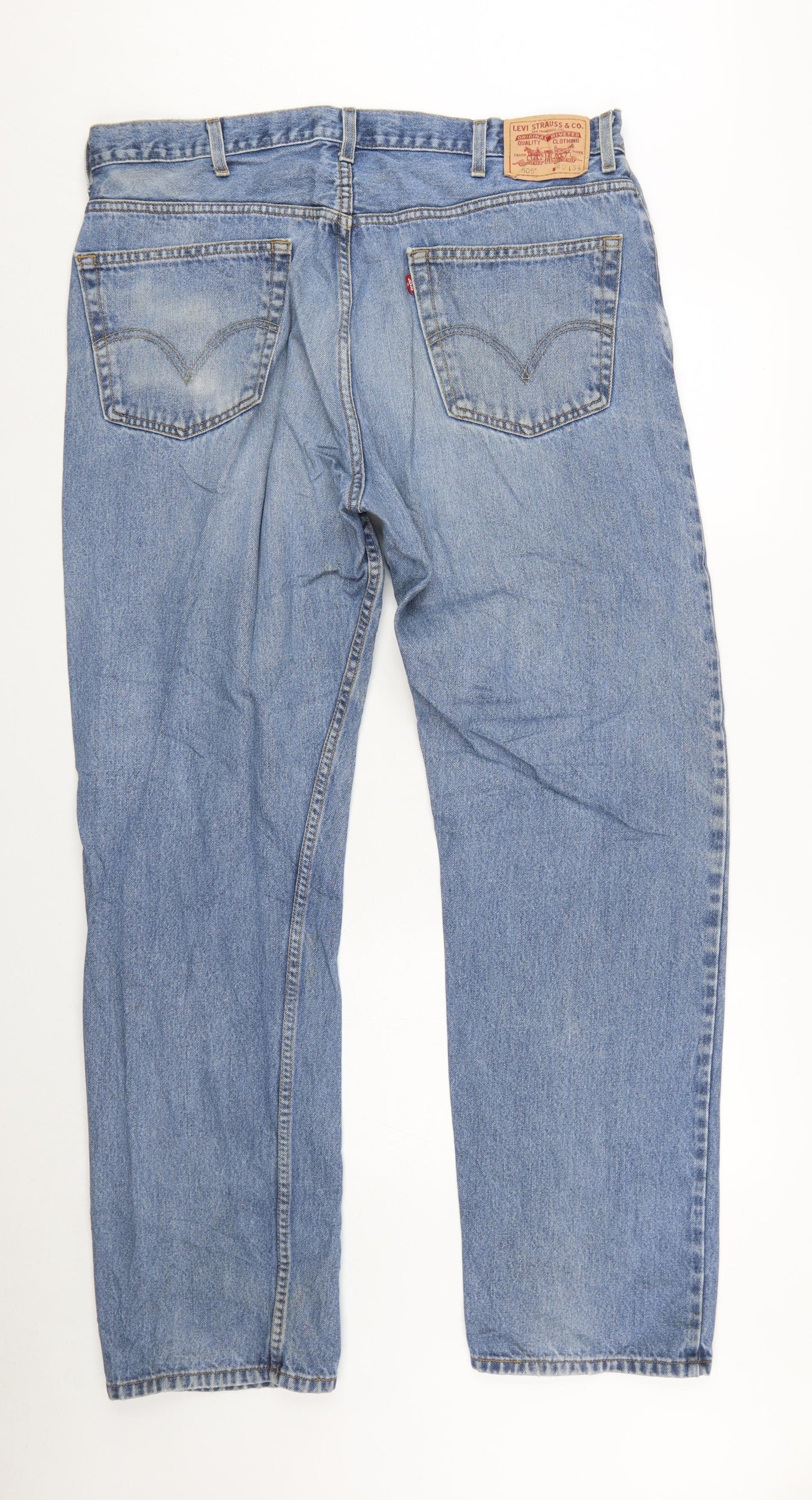Levi's 505 Regular Fit Men's Blue Straight Jeans W40 L34 Denim Classic