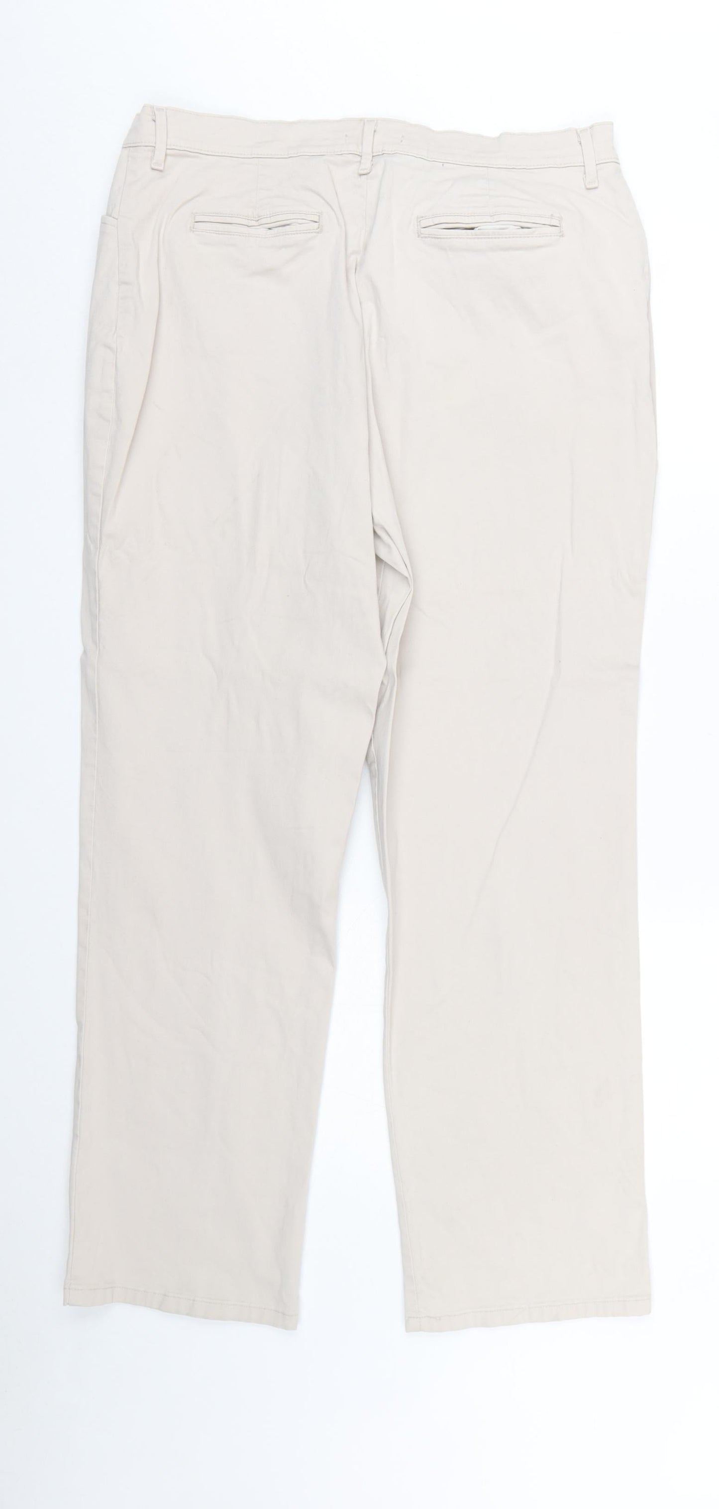 Lee Women’s Beige Chino Trousers Size 16 Relaxed Fit Cotton