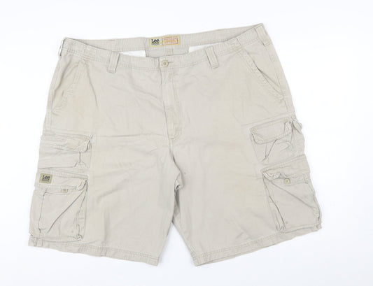 Lee Mens Beige Cargo Shorts Size 44 Regular Fit Cotton
