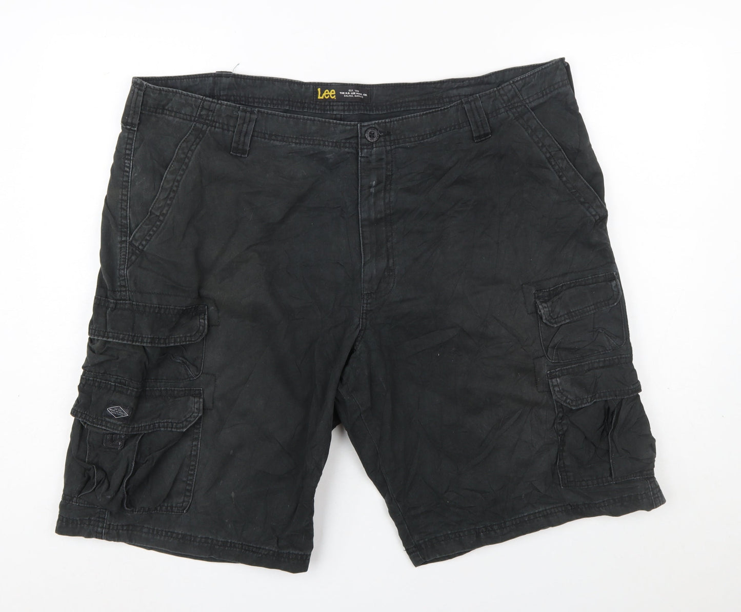 Lee Men’s Black Cargo Shorts Size 42 Cotton Canvas Casual