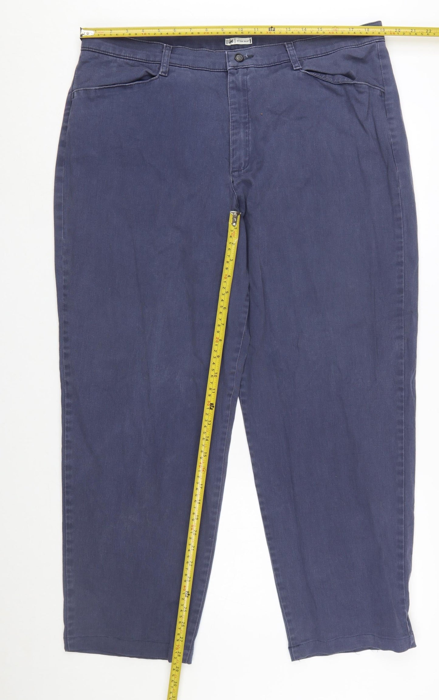 Lee Women's Blue Chino Trousers Size 20 Plus Stretch Cotton Blend