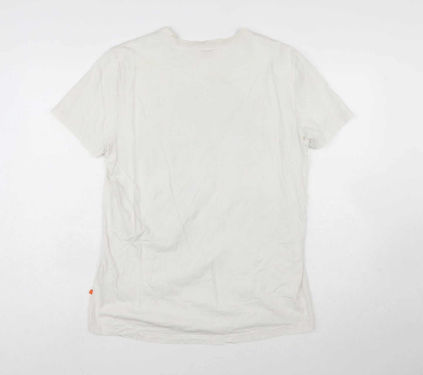 Hugo Boss Men's White Graphic Print Cotton T-Shirt Size L