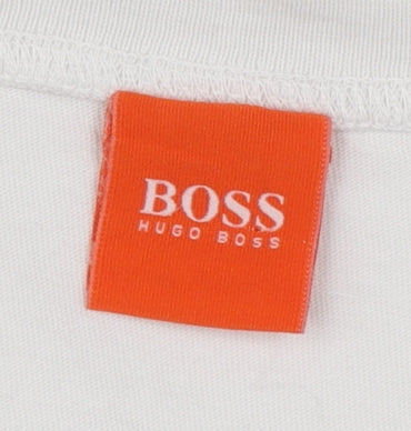Hugo Boss Men's White Graphic Print Cotton T-Shirt Size L
