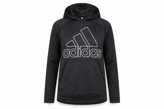 Adidas Women's Black Pullover Hoodie Size L 16-18 Polyester Athletic
