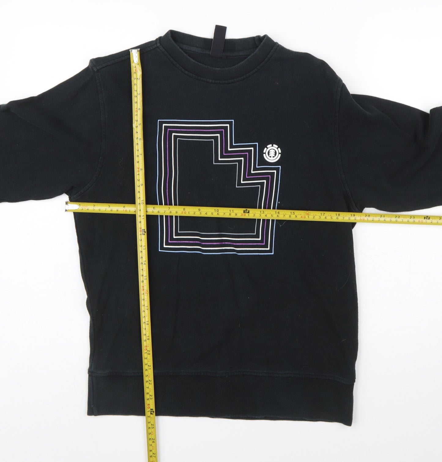 Element Men's Black Small Crew Neck Graphic Sweatshirt