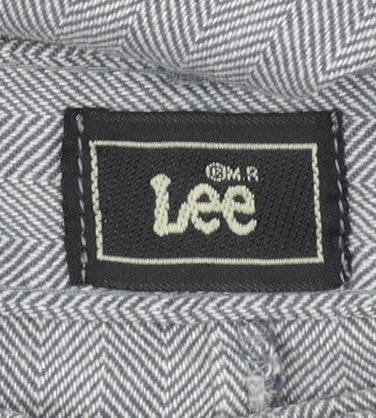 Lee Women's Grey Herringbone Cotton Chino Trousers Size 10 Petite