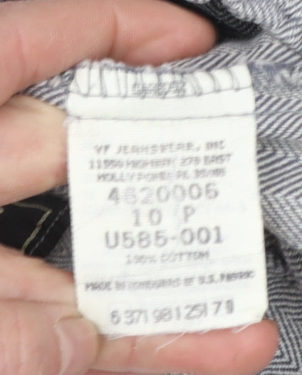 Lee Women's Grey Herringbone Cotton Chino Trousers Size 10 Petite