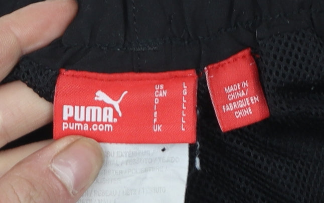 Puma Men's Black Jogger Trousers Size L Lightweight Sports Pants