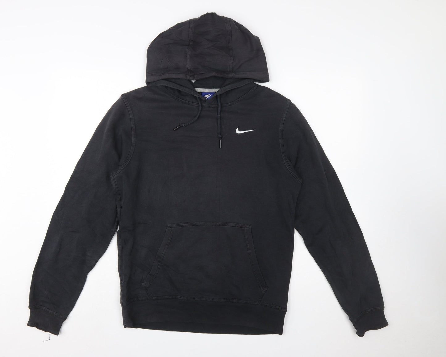 Nike Men's Black Pullover Hoodie Small Logo Fleece Sweatshirt