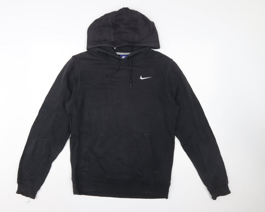 Nike Men's Black Pullover Hoodie Small Logo Fleece Sweatshirt