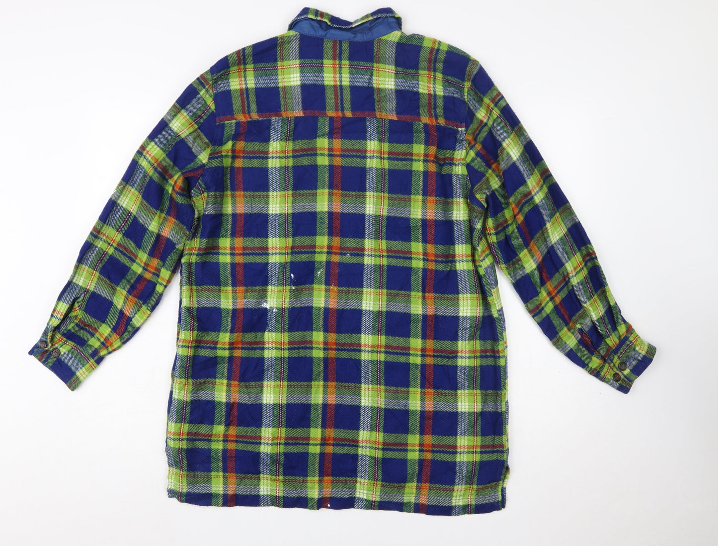 Palmetto's Men's Multicoloured Plaid Acrylic Flannel Zip Shirt S