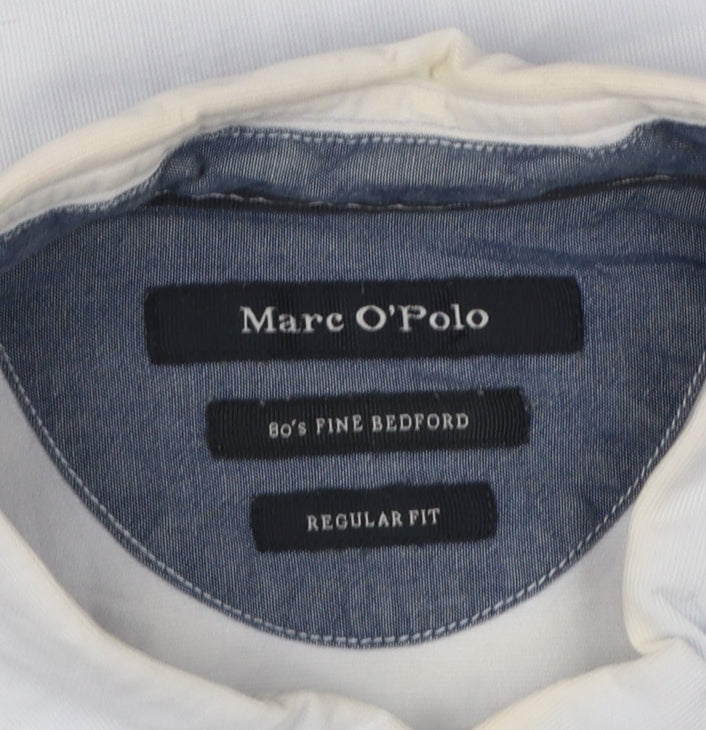 Marc O'Polo Men's Blue Regular Fit Cotton Button-Up Shirt L 41/42