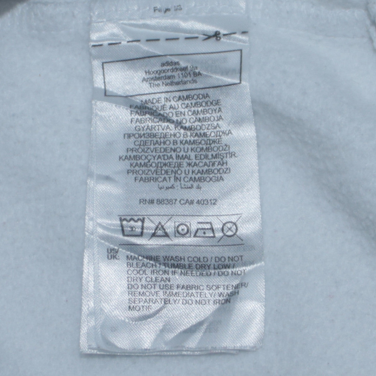 Adidas Men's White Pullover Hoodie Size S Sports Fleece Sweatshirt