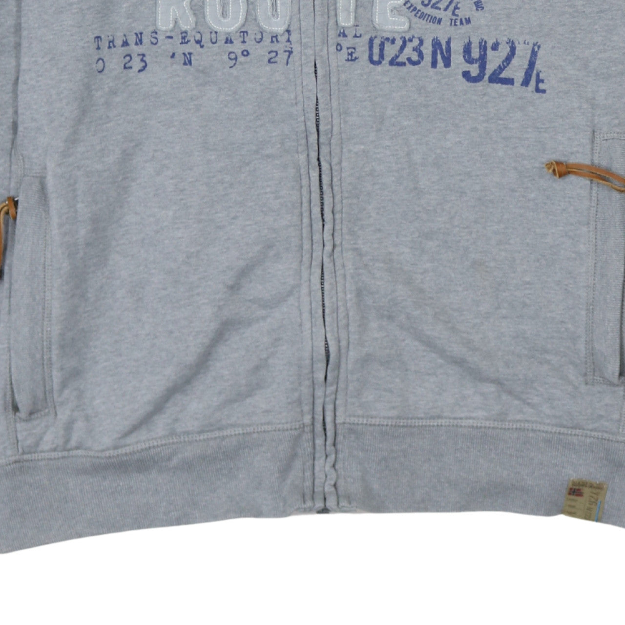 Napapijri Men's Grey Full Zip Sweatshirt XXL Graphic Outdoor Fleece