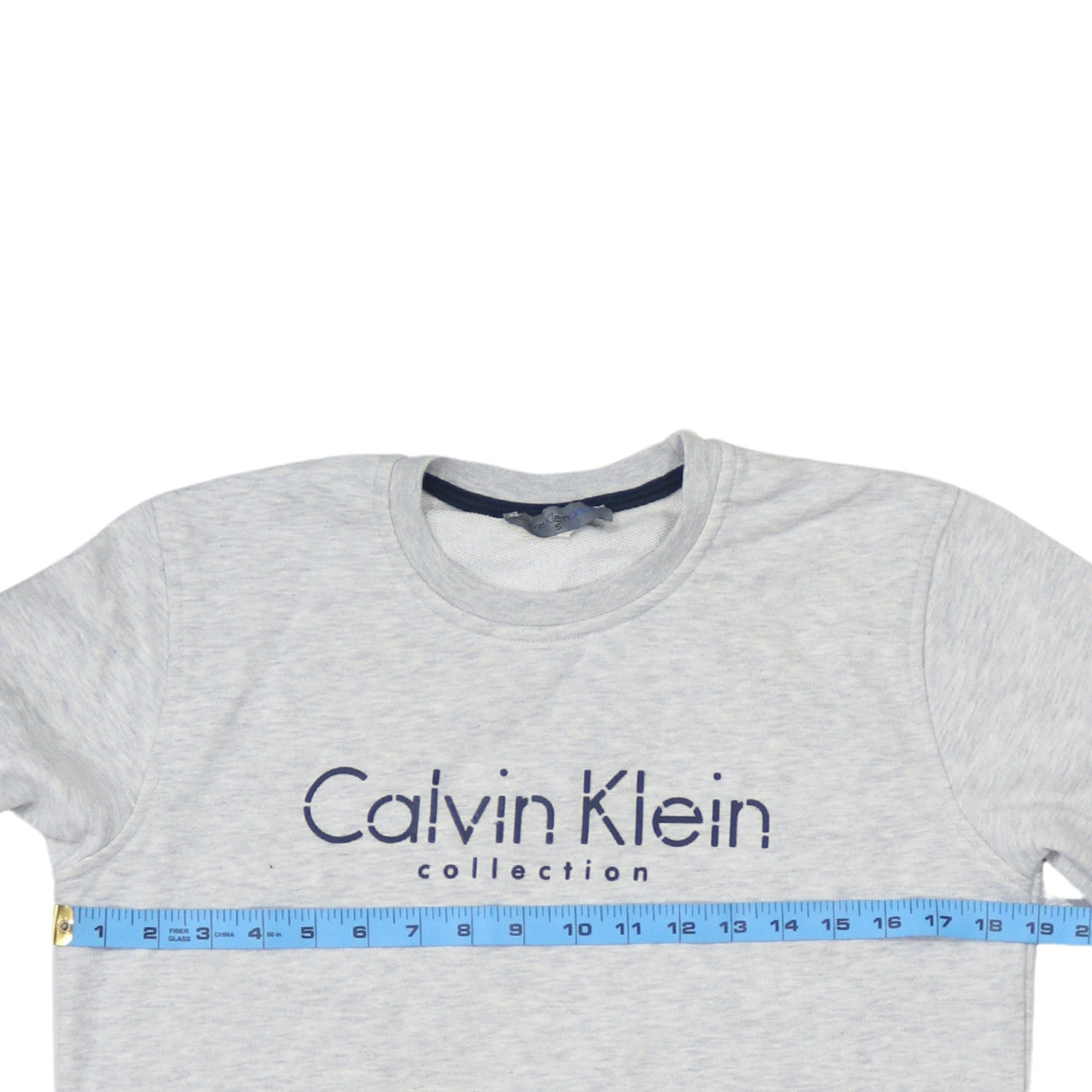 Calvin Klein Men Grey Cotton Logo Pullover Sweatshirt Size S