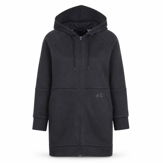 Adidas Women Black XS Full Zip Hooded Longline Sweatshirt Dress