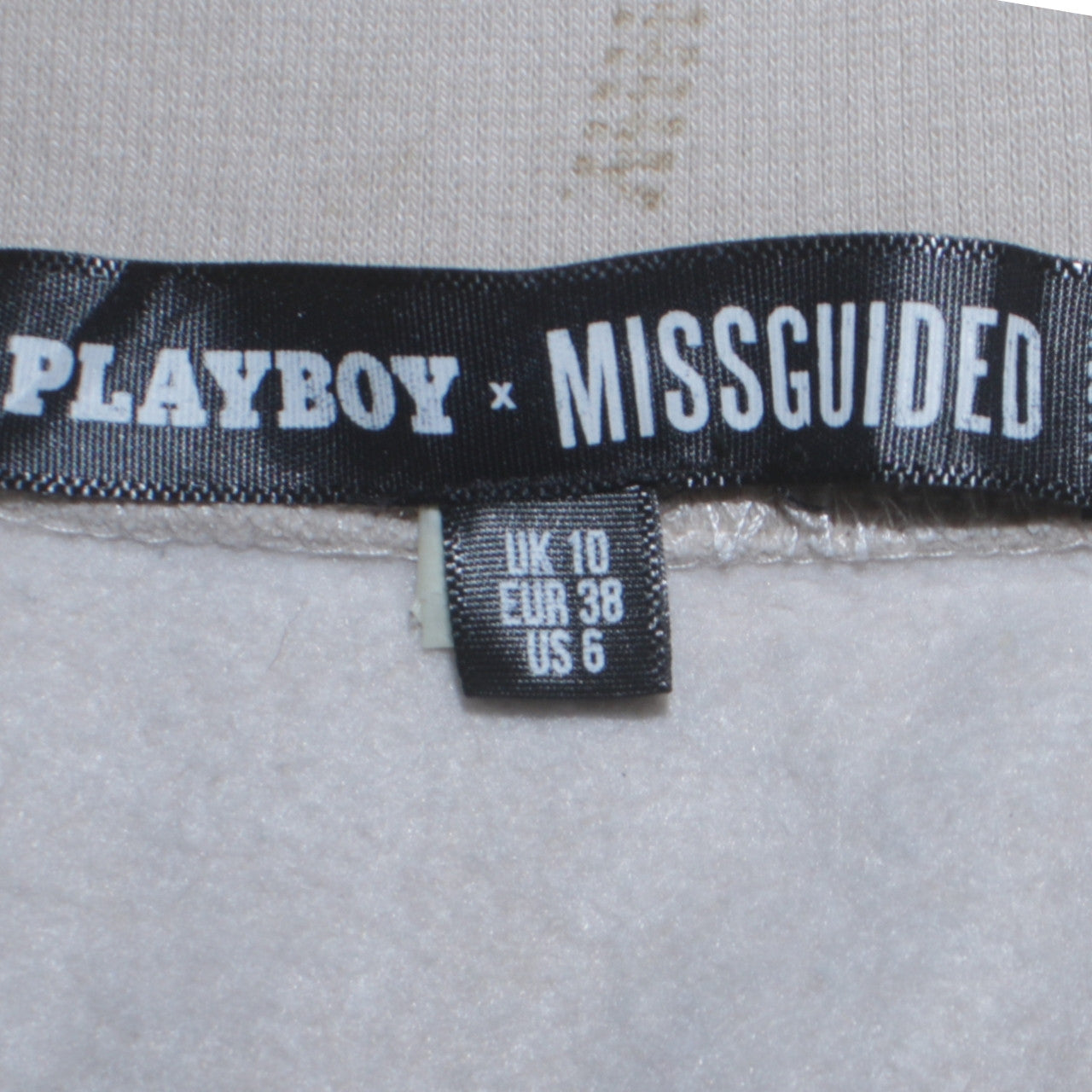 Playboy x Missguided Womens Beige 1/4 Zip Sweatshirt UK 10