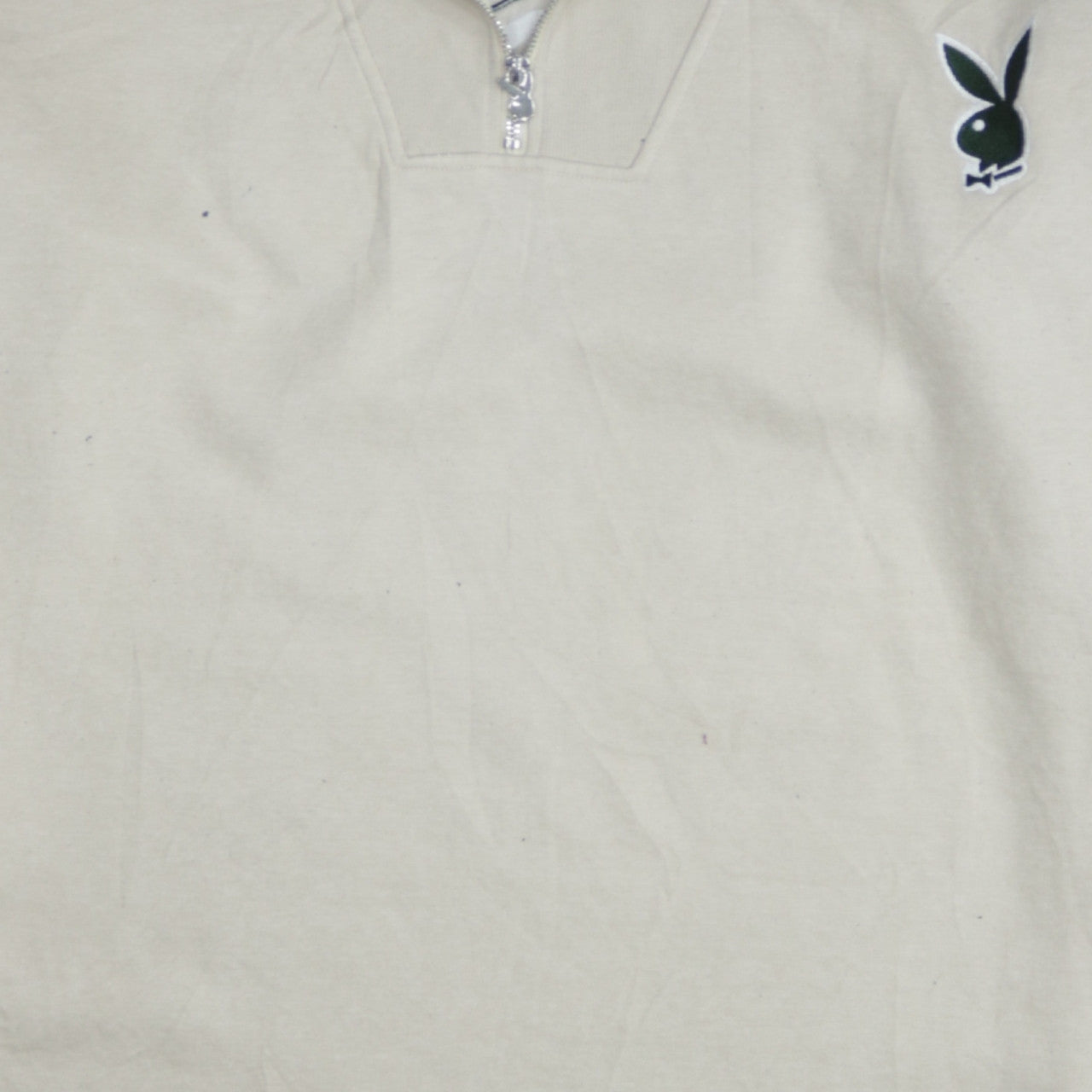 Playboy x Missguided Womens Beige 1/4 Zip Sweatshirt UK 10