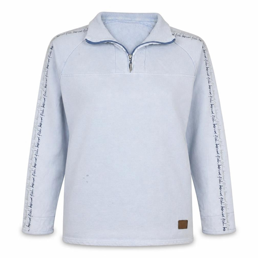 Weird Fish Women Light Blue 1/4 Zip Sweatshirt M