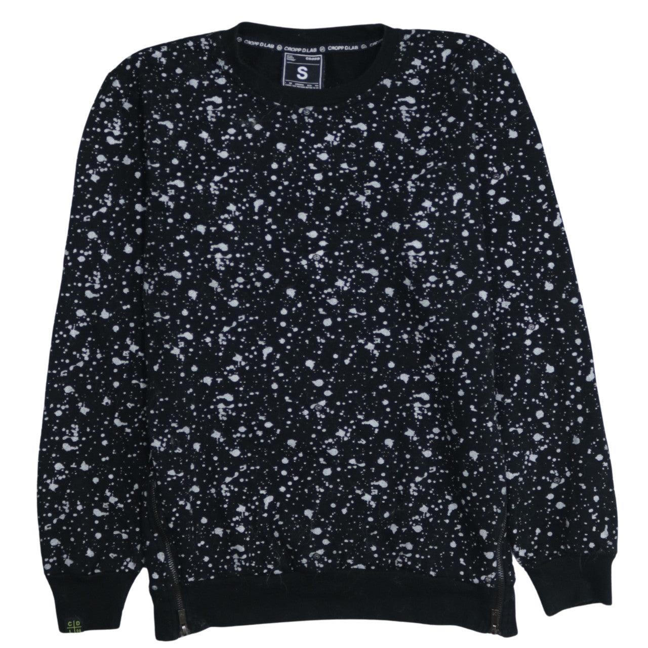 Cropp Men Black Graphic Print Sweatshirt Small Regular Fit Zip