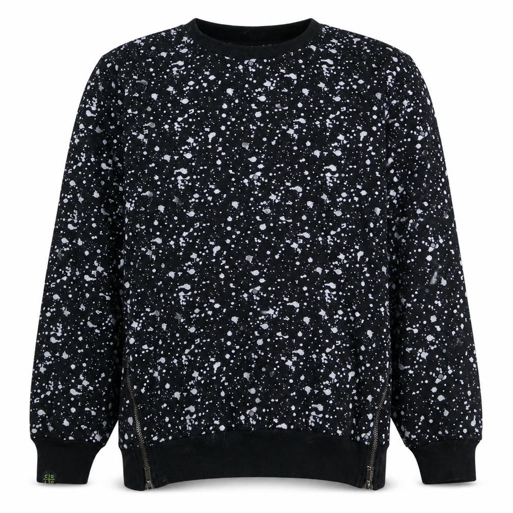 Cropp Men Black Graphic Print Sweatshirt Small Regular Fit Zip