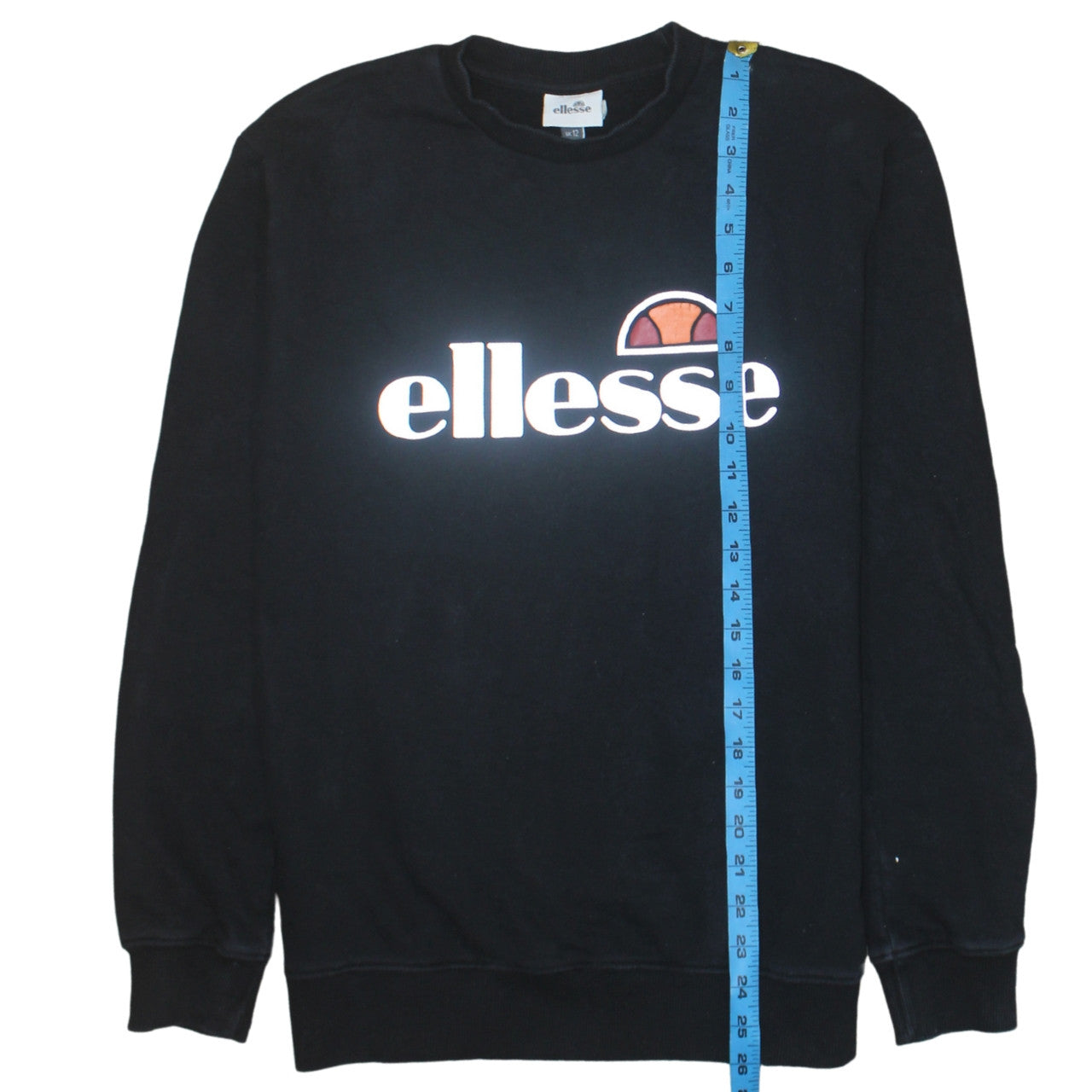Ellesse Women's Black UK 12 Crew Neck Pullover Sweatshirt