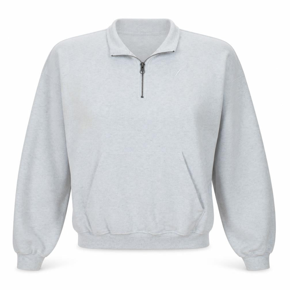 Gymshark Women’s Grey 1/4 Zip Pullover Sweatshirt Size L