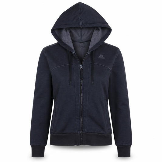Adidas Womens Black Full Zip Hoodie Sweatshirt M UK 12 Sportswear