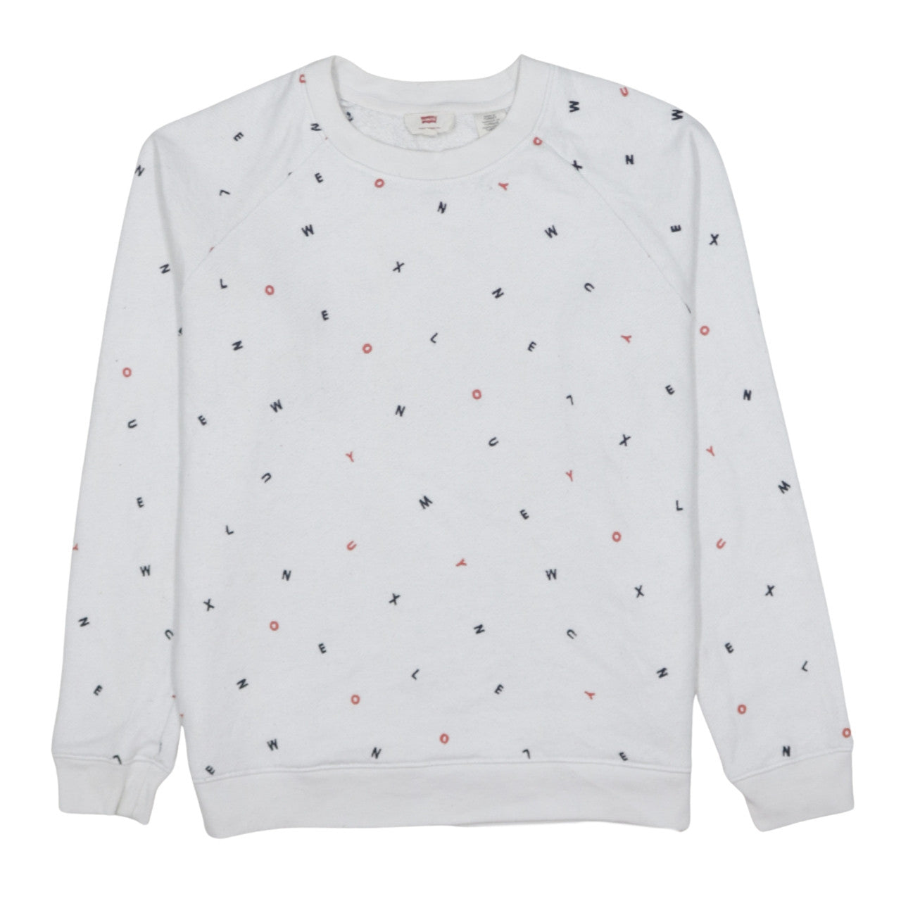 Levi's Womens White Letter Print Pullover Sweatshirt Size S