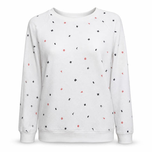 Levi's Womens White Letter Print Pullover Sweatshirt Size S