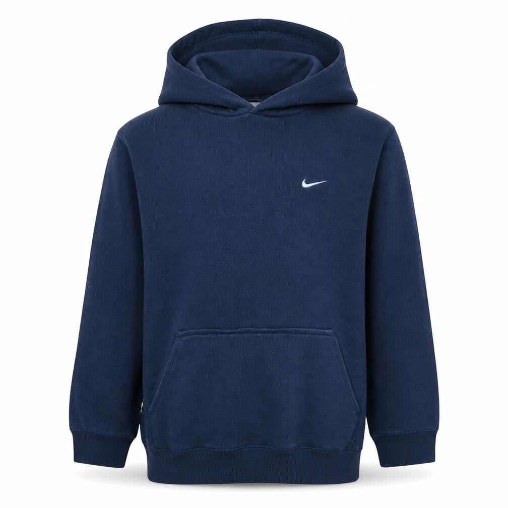 Nike Boys Blue Pullover Hoodie L 13 Years Fleece Logo Regular Fit