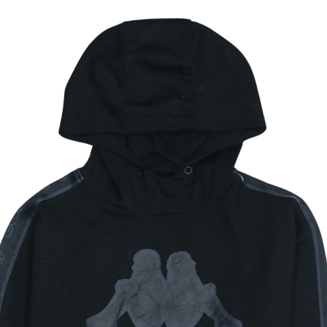Kappa Men's Black Medium Pullover Hoodie with Logo Detail