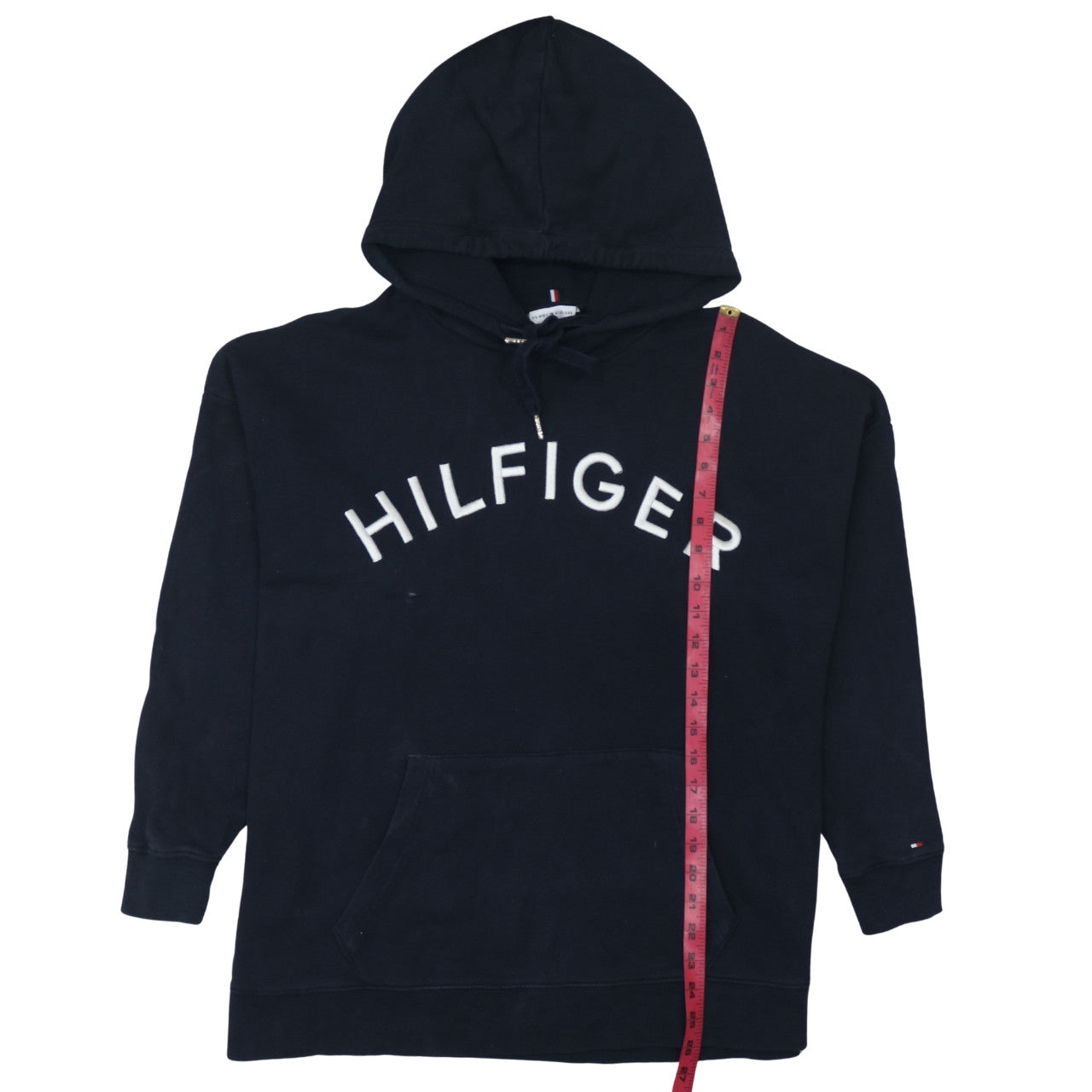 Tommy Hilfiger Women's Navy XS Pullover Hoodie with Logo Design