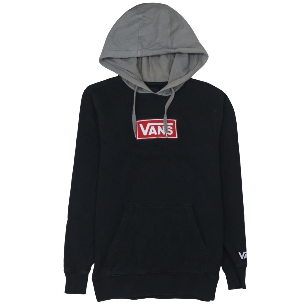 Vans Womens Black XS Pullover Hoodie Hooded Sweatshirt Cotton