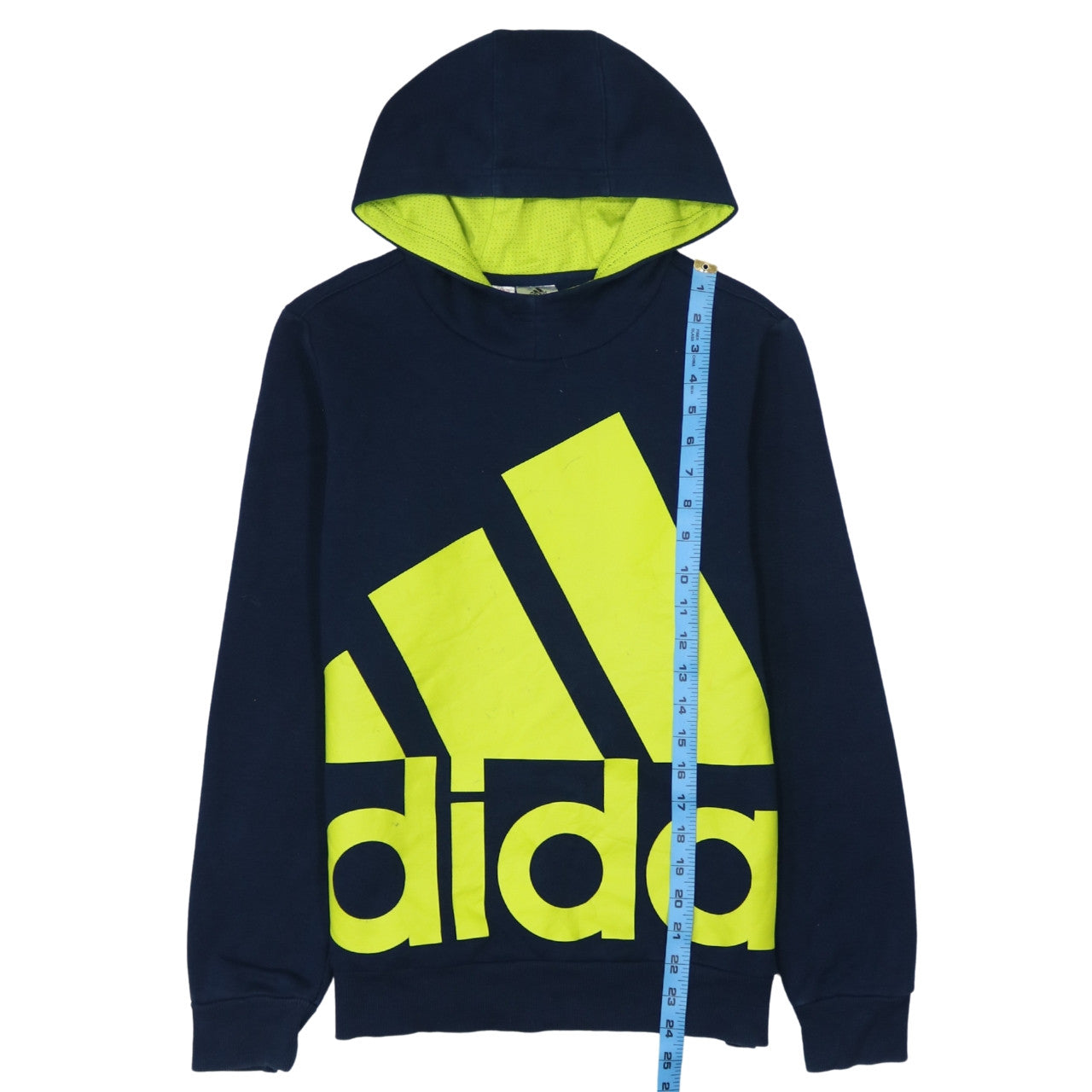 Adidas Boys Blue Pullover Hoodie Size 13-14 Years Graphic Logo Sweatshirt