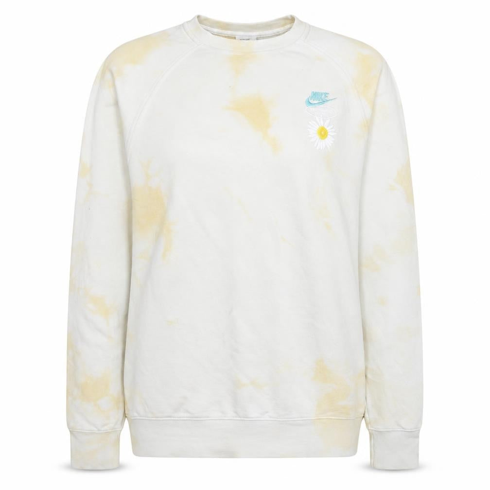 Nike Womens Beige Tie Dye Crew Neck Sweatshirt M Daisy Graphic