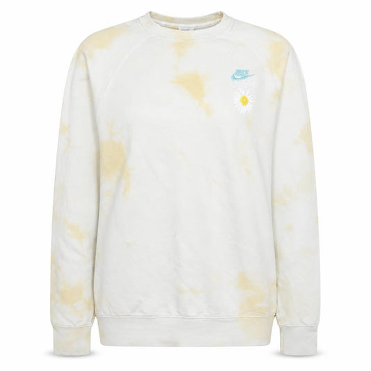 Nike Womens Beige Tie Dye Crew Neck Sweatshirt M Daisy Graphic