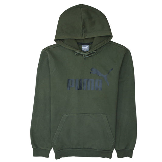 Puma Men's Green Pullover Hoodie Small Regular Fit Fleece Sportswear