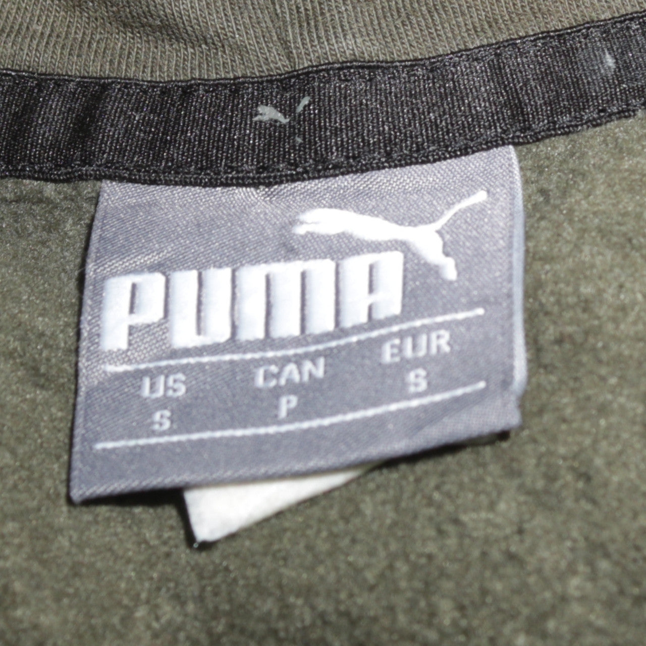 Puma Men's Green Pullover Hoodie Small Regular Fit Fleece Sportswear