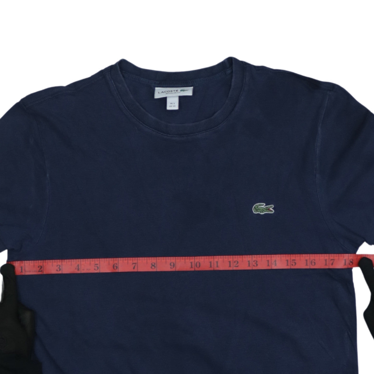 Lacoste Men's Navy Blue Regular Fit Cotton Crew Neck T-Shirt XS