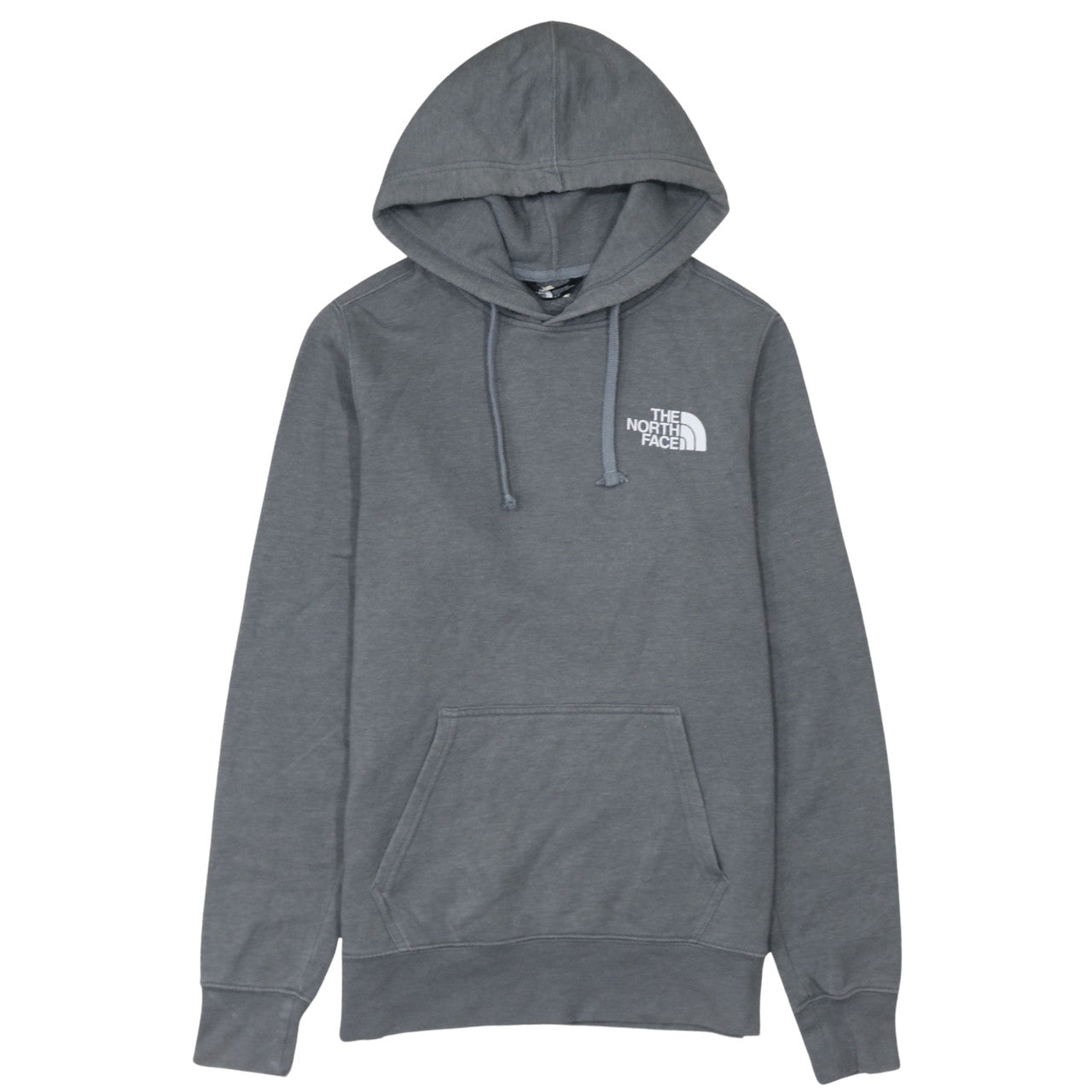 The North Face Men's Grey Pullover Hoodie Small Outdoor Logo Fleece