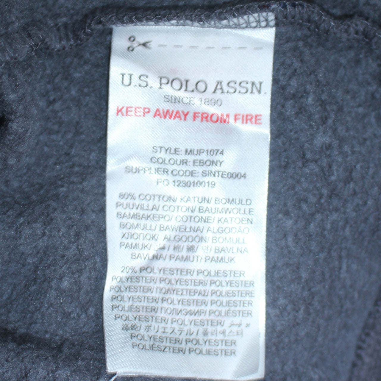 U.S. Polo Assn. Men's Blue 1/2 Zip Hoodie L Classic Cotton Blend