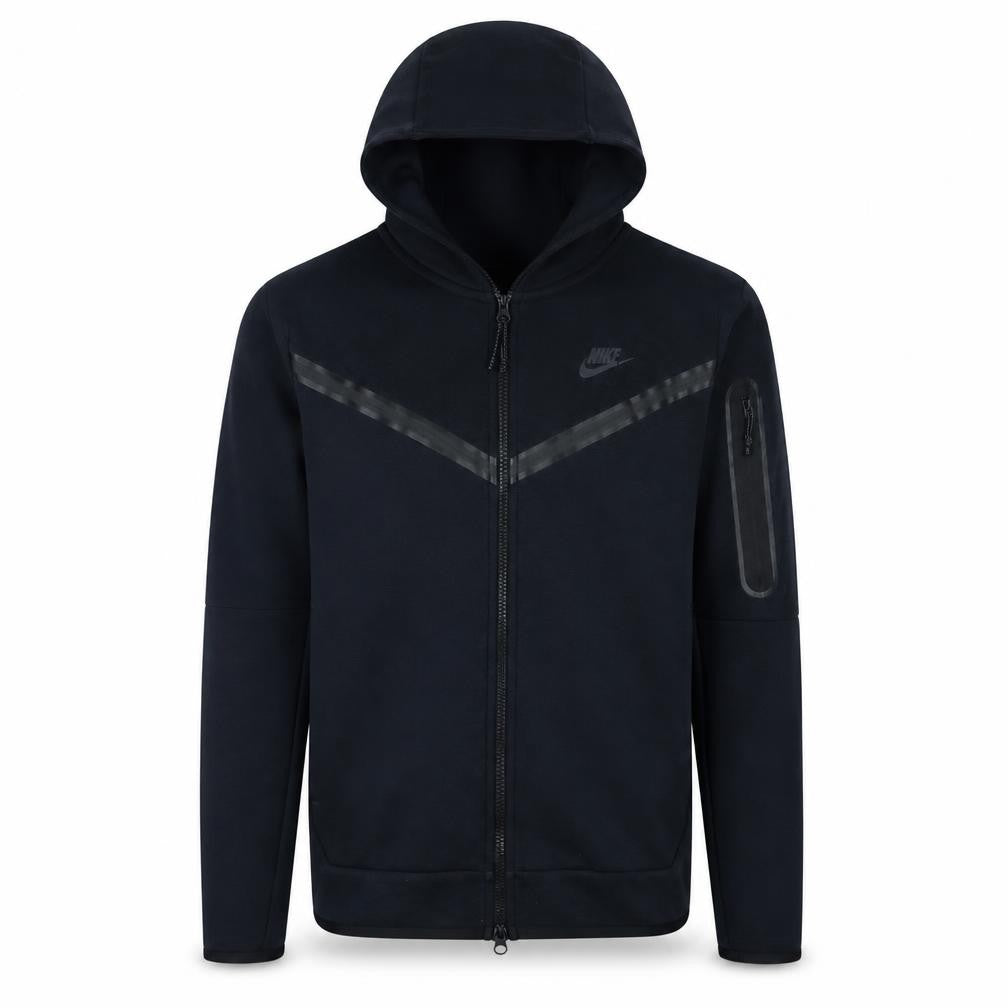 Nike Men Black Full Zip Hoodie Size S Regular Fit Cotton Blend