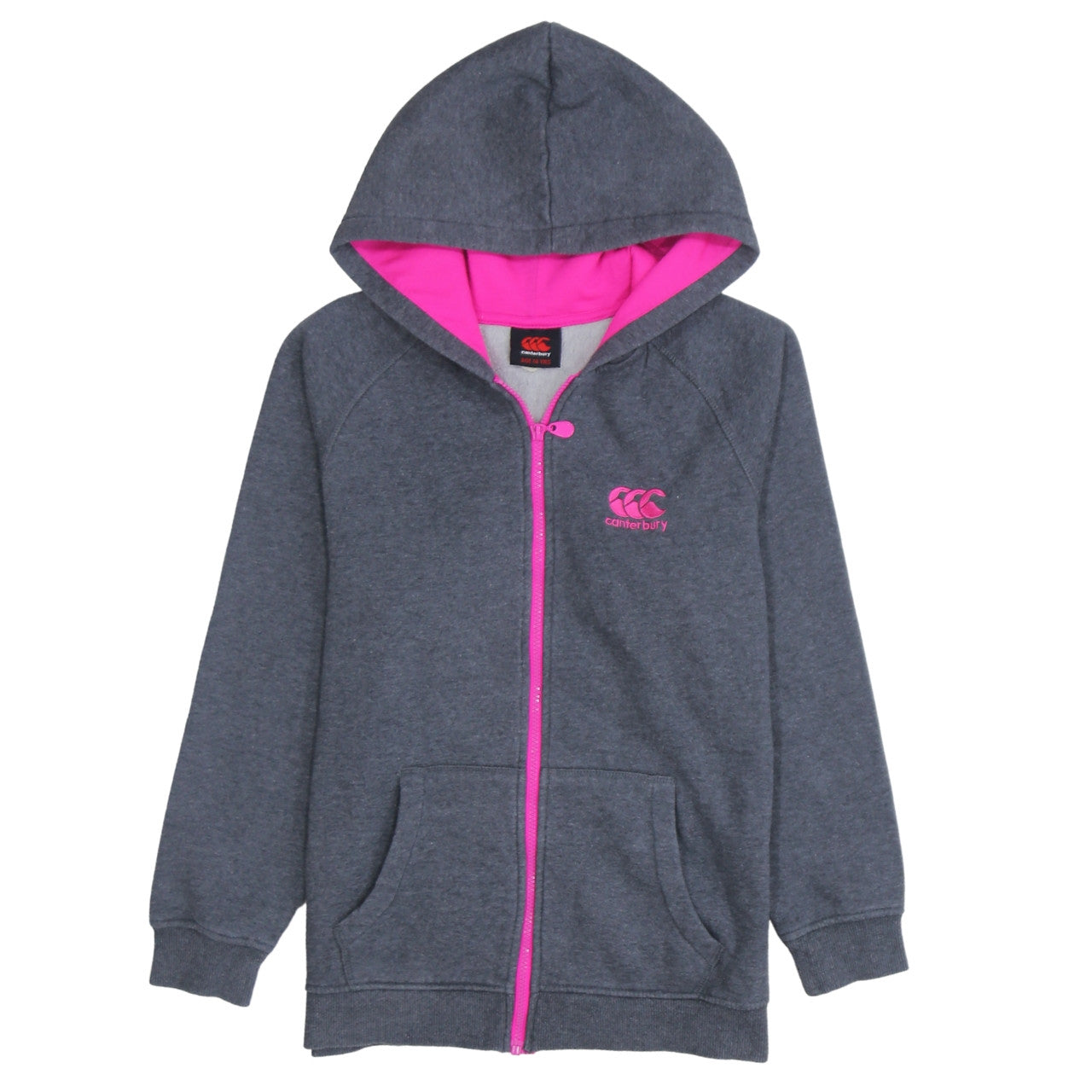 Canterbury Girls Grey Full Zip Hoodie Age 14 Years Sports Fleece