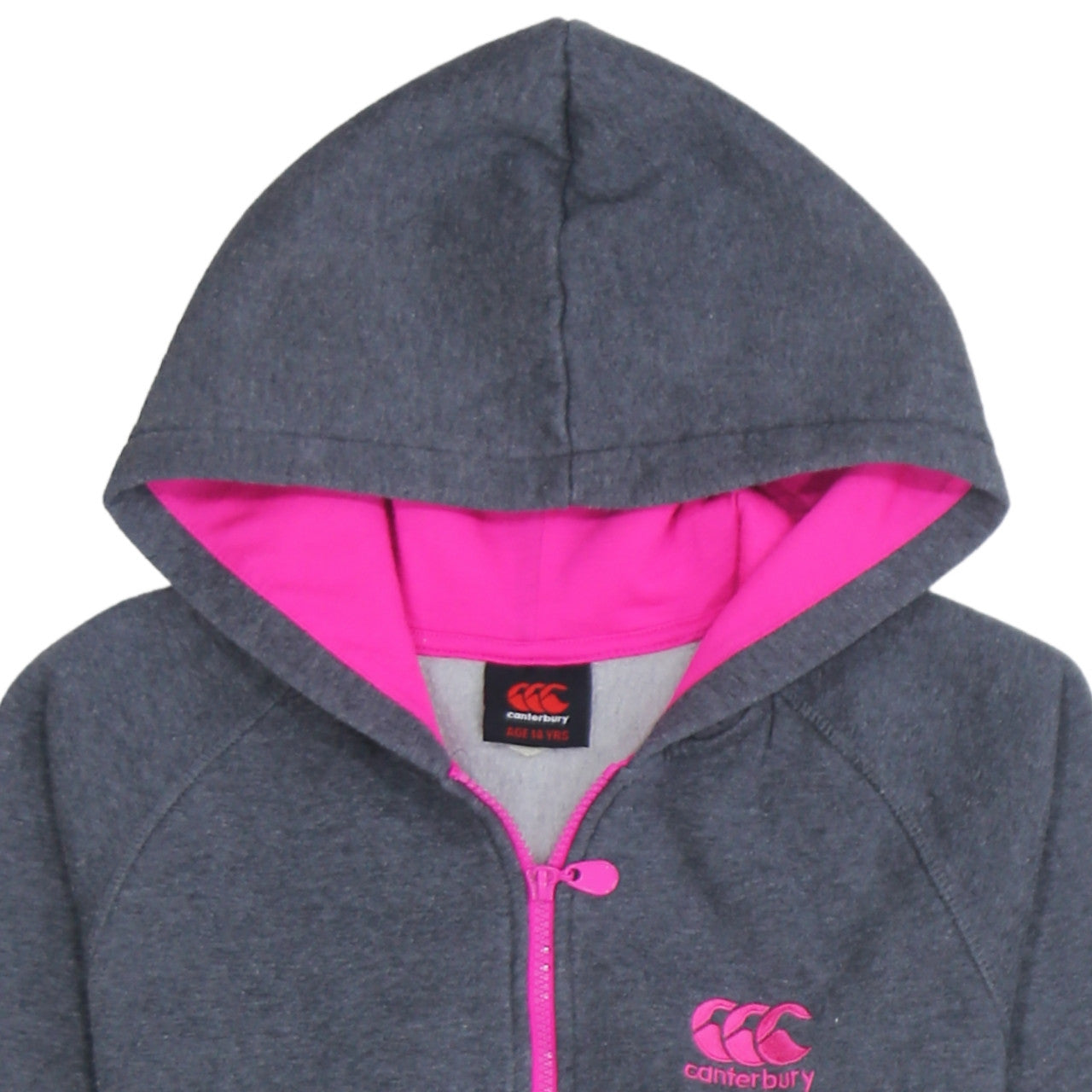 Canterbury Girls Grey Full Zip Hoodie Age 14 Years Sports Fleece