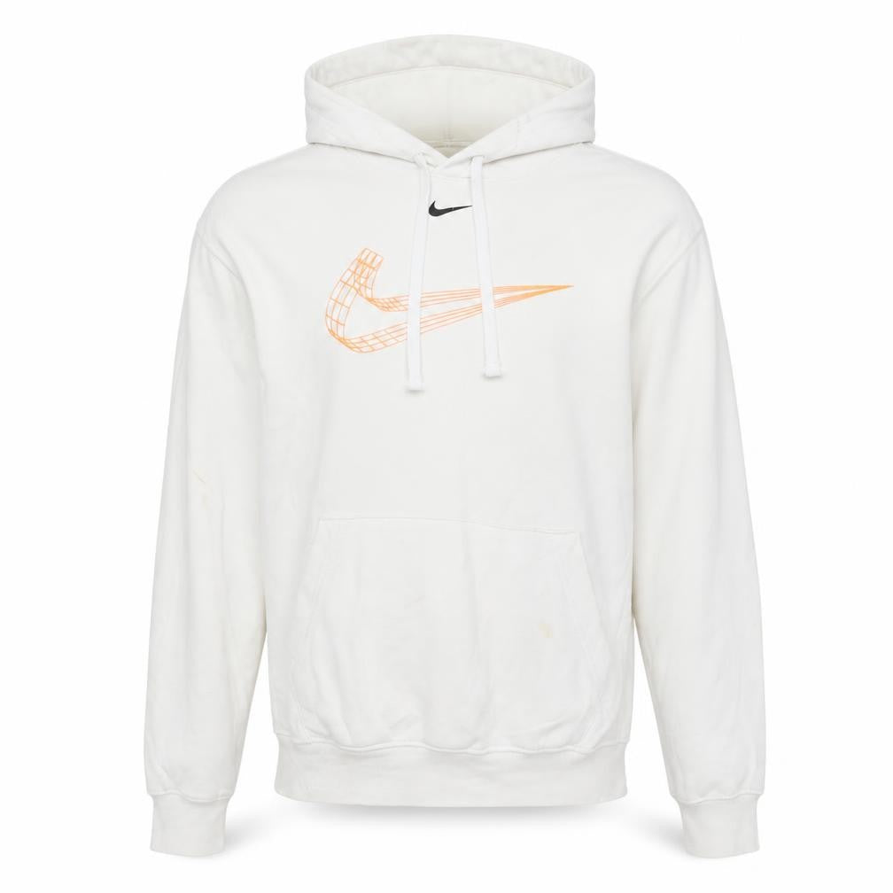 Nike Men's White Graphic Pullover Hoodie Small Cotton Blend