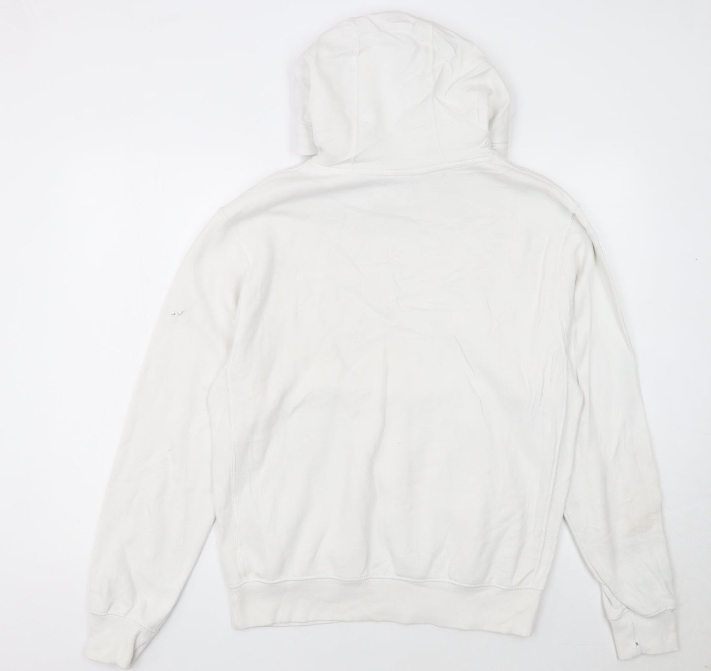 Nike Men's White Graphic Pullover Hoodie Small Cotton Blend
