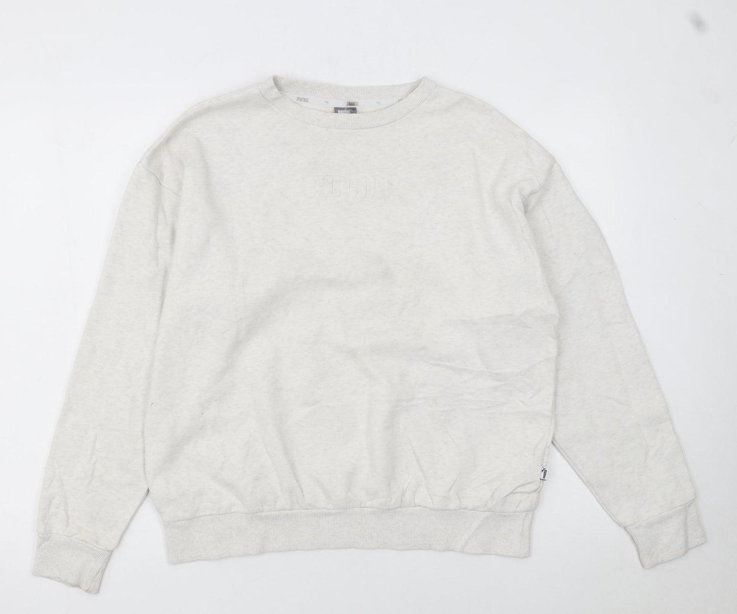 Puma Women's Beige Cotton Blend Pullover Sweatshirt Size L