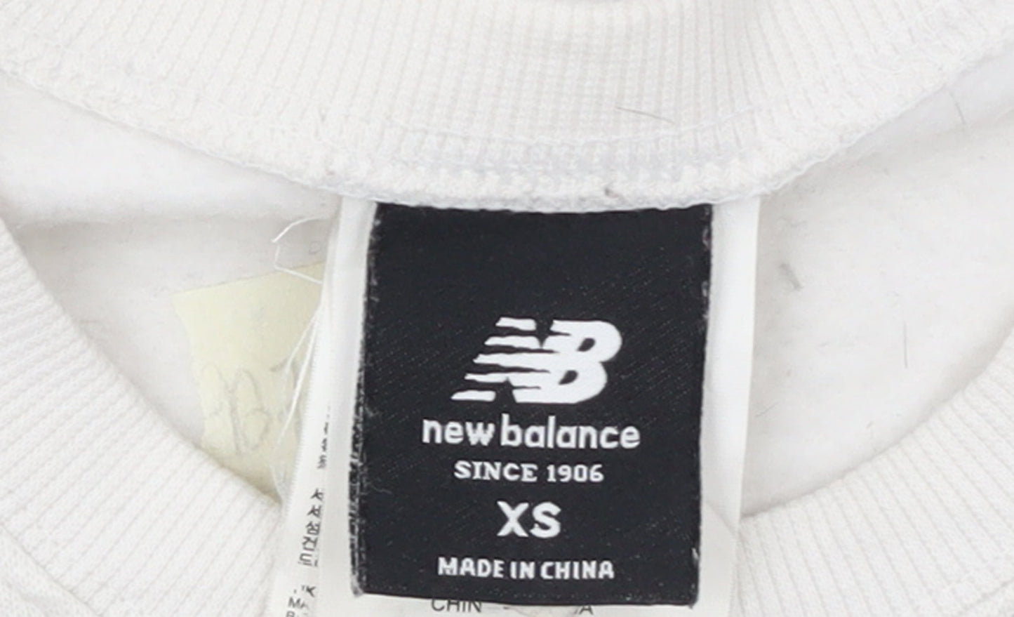 New Balance Womens White XS Pullover Sweatshirt Cotton Blend