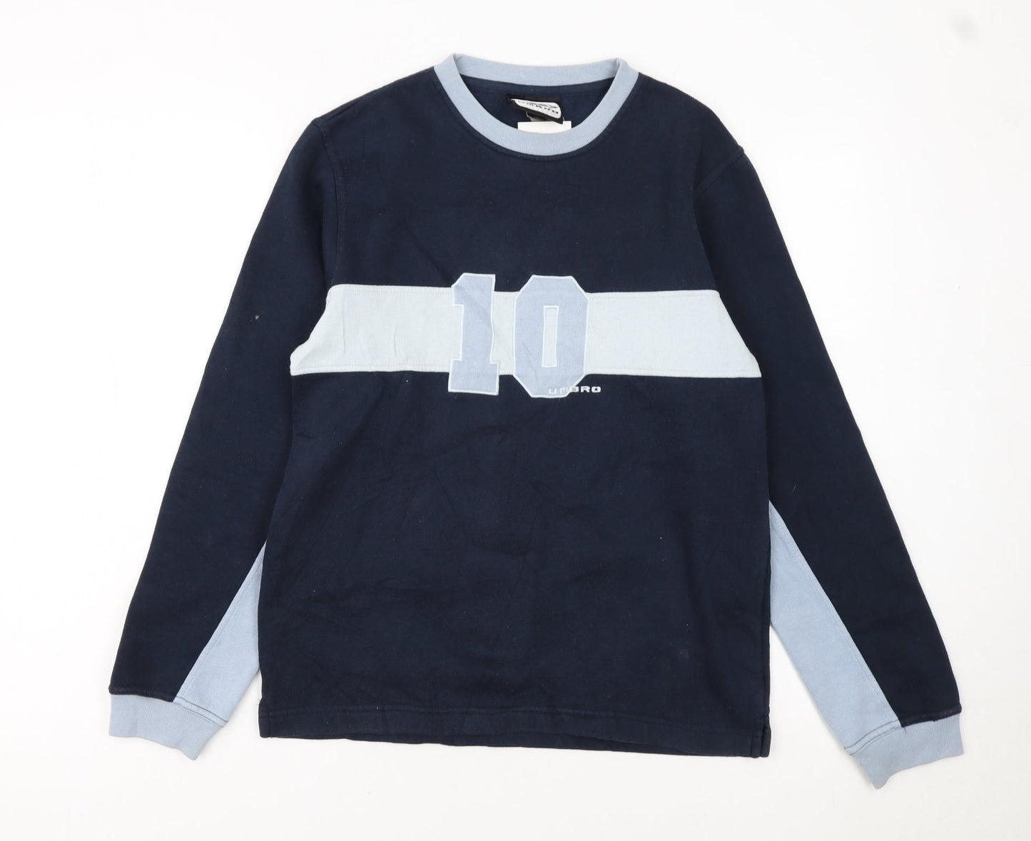 Umbro Boys Blue Pullover Sweatshirt 14 Years Long Sleeve Football Graphic